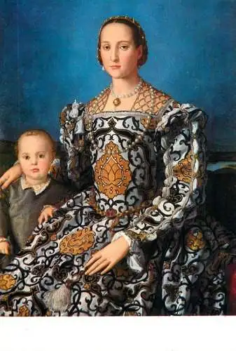 Fine art postcard Florence Galleria Uffizi Bronzino Eleonore of Toledo