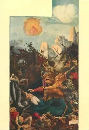 Fine art postcard Mathias Nithart Grunewald la tentation de Saint Antoine