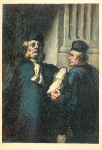 Fine art postcard Honore Daumier les Deux Avocats