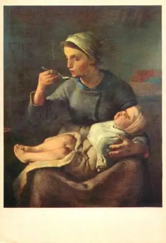 Fine art postcard Jean Francois Millet la Bouillle