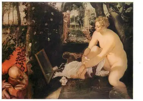Fine art postcard Wien Tintoretto Susanna im Bade