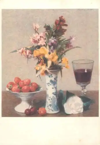 Fine art postcard Fantin Latour nature morte dite de Fiancailles
