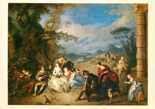 Fine art postcard J.B.J.Pater le concert champetre
