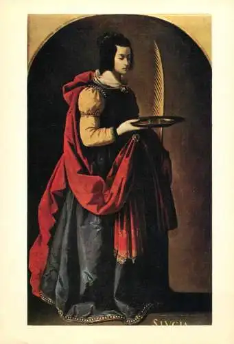 Fine art postcard Francisco Zurbaran Sainte Lucie