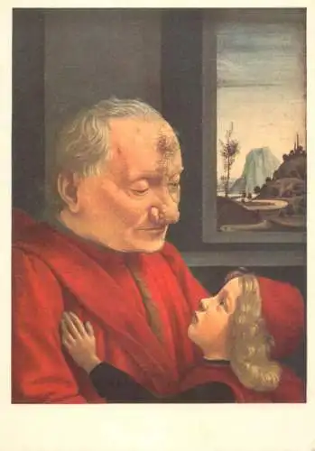 Fine art postcard Domenico Ghirlandajo vieillard et son petit fils