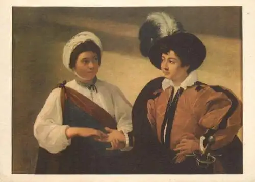 Fine art postcard Michelangelo Amerighi ou Merisi le diseuse de bonne aventure