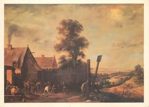 Fine art postcard David Teniers le jeune Les joueurs de bouquet