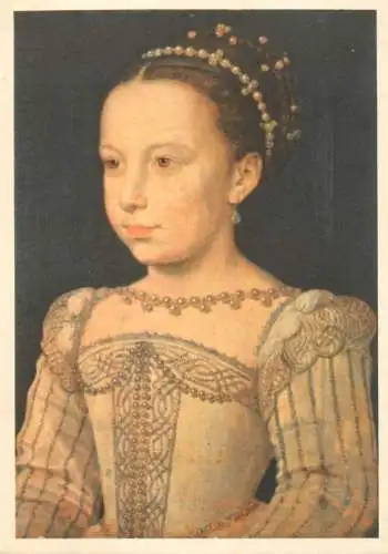 Fine art postcard Clouet dit Jehannet ou Janet portrait de Marguerite de France