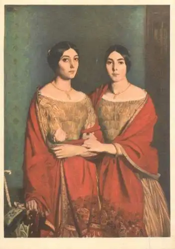 Fine art postcard Theodore Chasseriau les deux soeurs