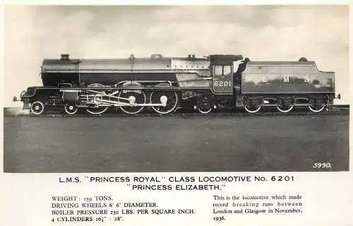 Transportation train Southern Railway 1938 Waterlloo station Turbomotive Princess Elizabeth