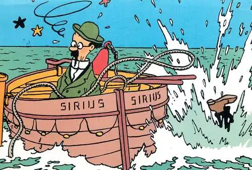 Advertising card Belgium Siriuslife boat and moustache