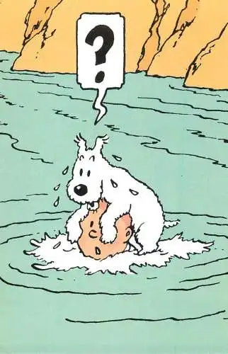 Advertising card Belgium Samsonn the dog swimming