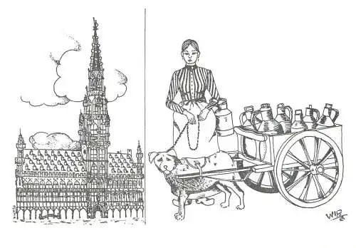 Belgium Bruxelles etch cathedral dog