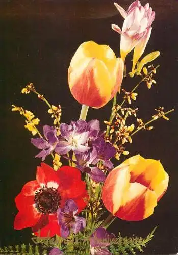 Flowers postcard field flowers in vase 1990 Belgium