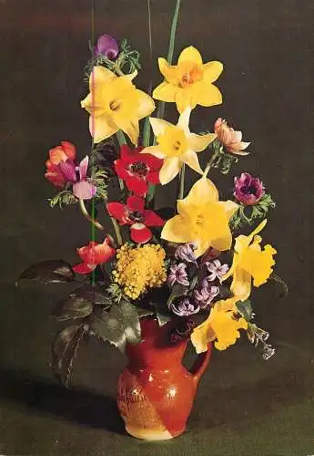 Flowers postcard field flowers in vase1990 Belgium