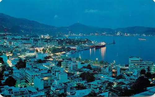 Mexico Guerrero Acapulco Bay night view