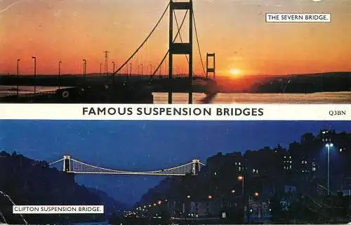 England Clifton Bridge & Severn Bridge famous suspension bridges multi view