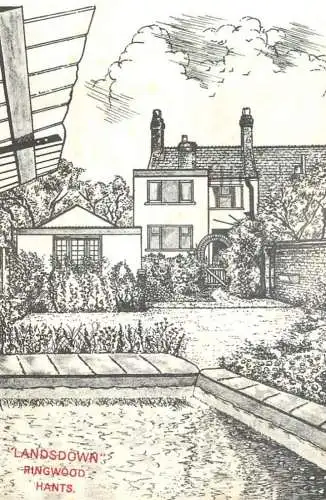 England Ringwood Hants "Landsdown" pencil drawing