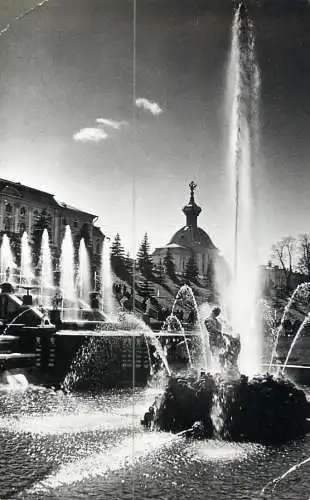 Russia Petrodvoret fountain statue and garden