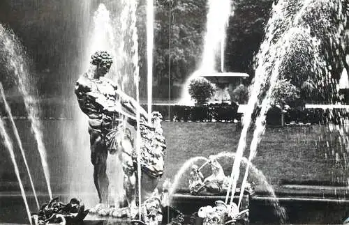 Russia Petrodvoret fountain statue and garden