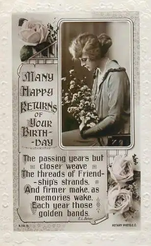 British birthday greetings postcard dear friend poem