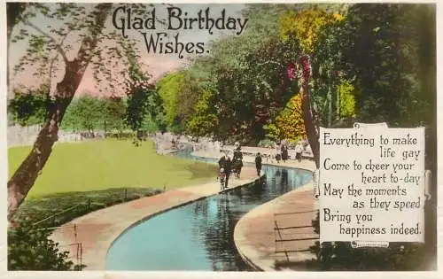 British birthday greetings postcard stroll and poem