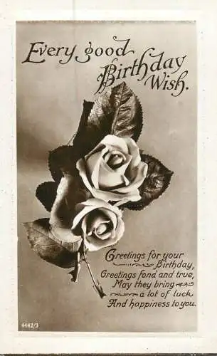 British birthday greetings postcard good wish