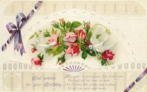 British birthday greetings postcard Prussia Birmingham