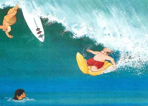 Humour card sea surf