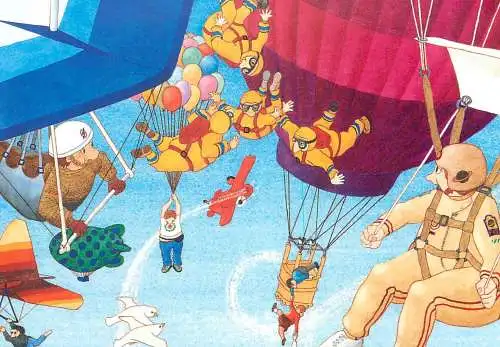 Humour card skydiving parachute