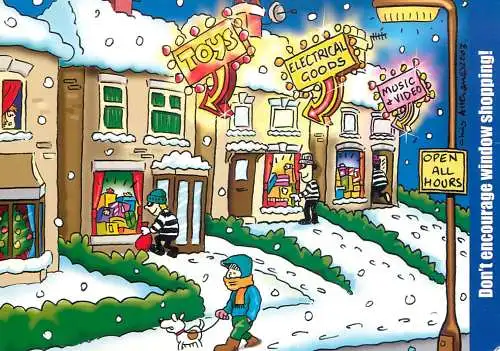 Humour card window shopping burglar