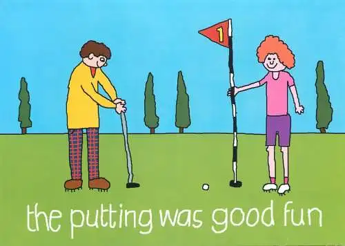 Humour card golf scene
