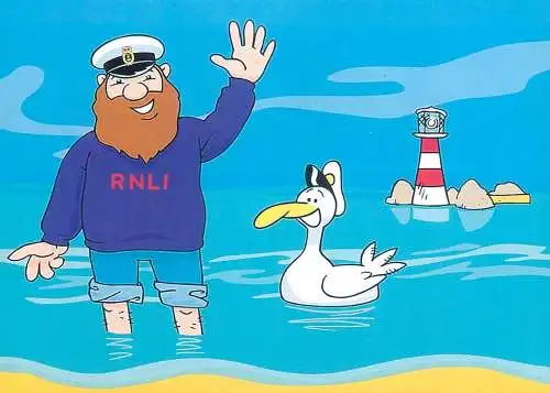 Humour card lifeboats lighthouse