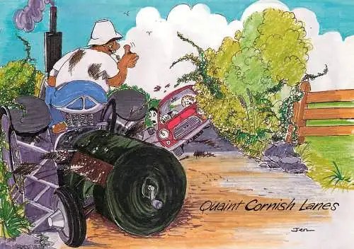 Humour card UK quaint cornish lanes