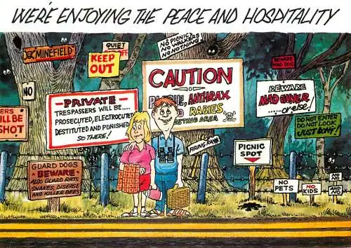 Humour card England peace and hospitality