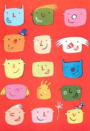 Humour card illustration Gary Parsons faces