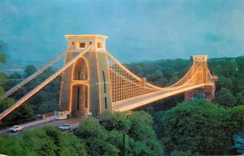 England Bristol Clifton suspension bridge nocturnal view