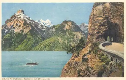 Switzerland Axenstrasse gallerie mit Urirotstock bateau