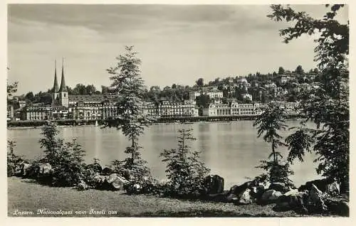 Switzerland Lucerne Luzern nationalquai photo postcard