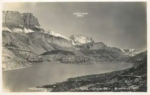 Switzerland Gemmi Pass Daubensee lake piz Gross Lohner photo postcard