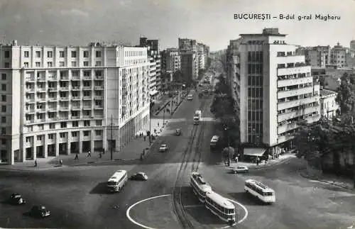 Romania Bucuresti tramvai b-dul g-ral Magheru aspect general