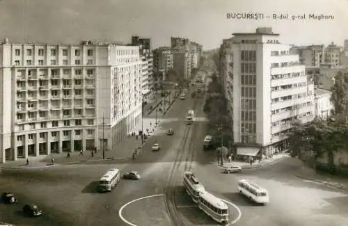 Romania Bucuresti B-dul g-ral Magheru tramvai vedere generala