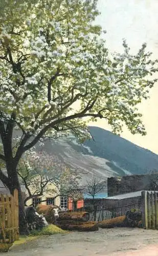 Landschaft Photochromie AK mountain landscape and village