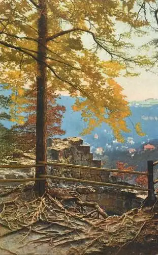 Landschaft Photochromie AK fort mountain scene
