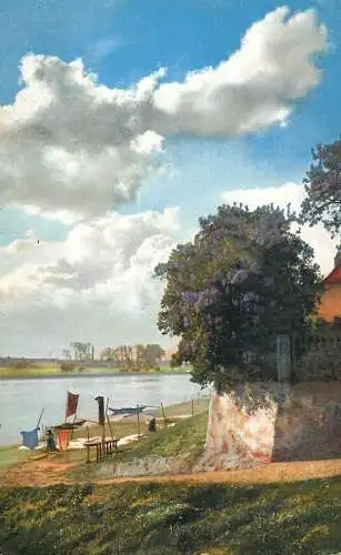 Landschaft Photochromie AK Germany Frankfurt 1916 coast scene