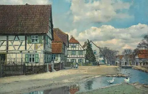 Landschaft Photochromie AK typical rural landscape