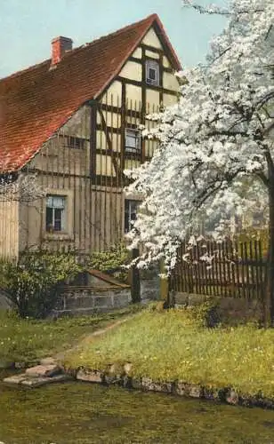 Landschaft Photochromie AK 1925 typical house in rural area