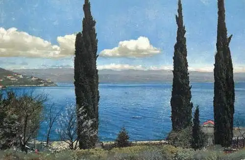 Landschaft Photochromie AK seaside coast view