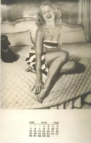 Calendar risque beauty pin-up carte foto 1960