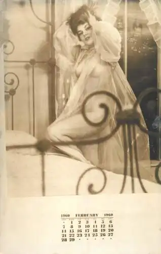 Calendar risque beauty model carte foto 1960